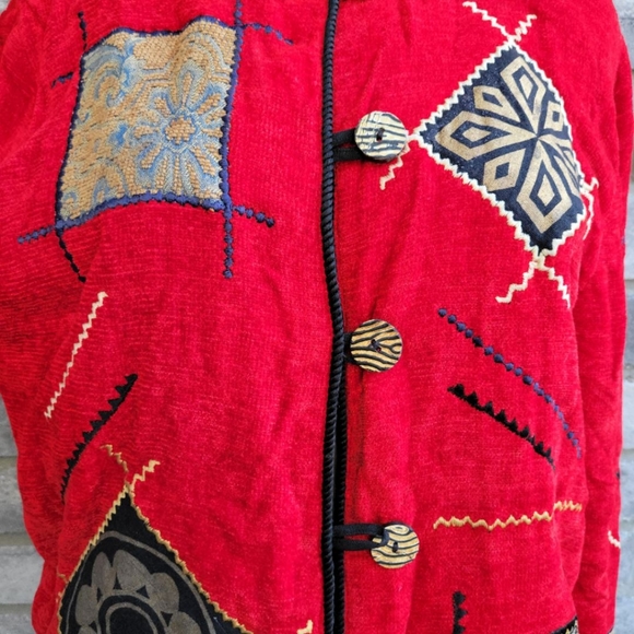 Red Tapestry patchwork jacket - Picture 4 of 7